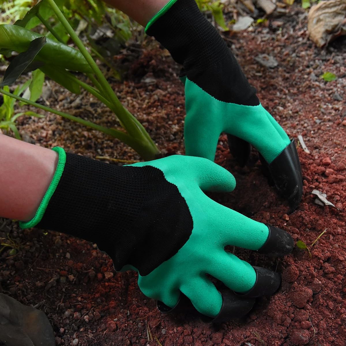 WEBSUN Garden Genie Gloves with Claws on EACH Hand Waterproof Digging