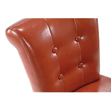 Armen Living 4032 Sangria 30-Inch Stationary Tufted Burnt Sienna Bonded Leather Pub High Barstool
