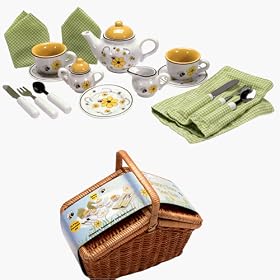 Busy Bee Tea Set Basket