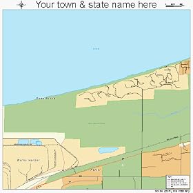 Street & Road Map of Dune Acres, Indiana IN - Printed poster size wall atlas of your home town