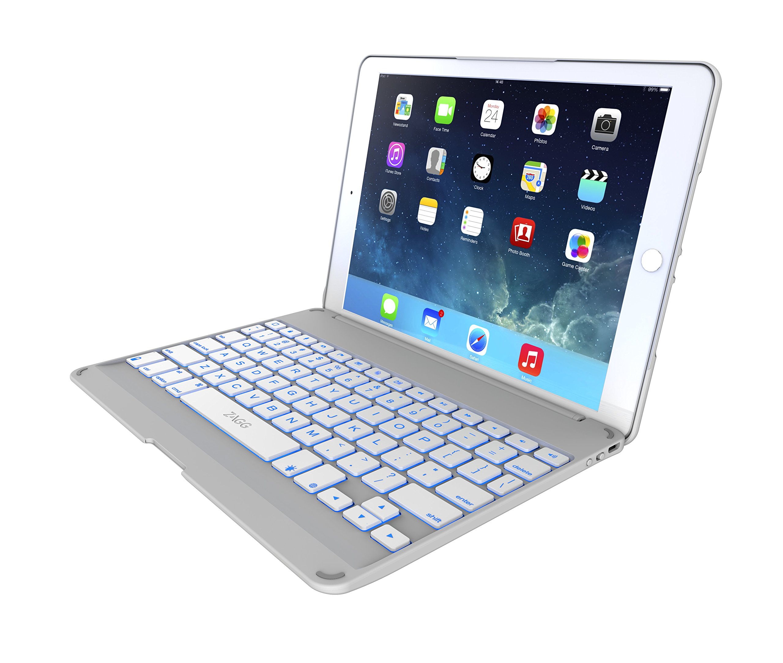 ZAGG Folio Case Hinged with Backlit Bluetooth Keyboard for iPad Air 2
