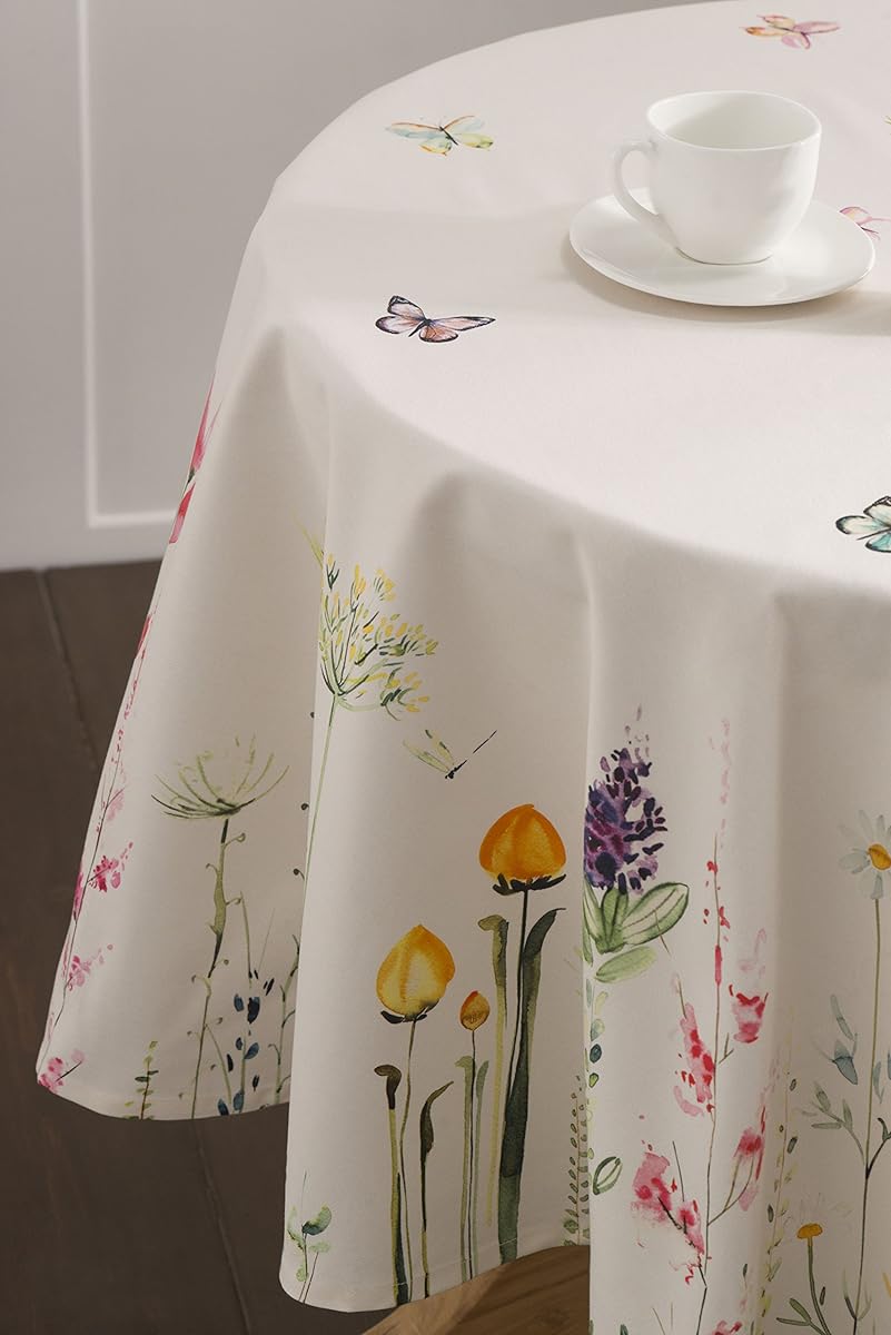 Maison d Hermine Botanical Fresh 100 Cotton Tablecloth 63 Inch Round