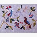 Challah Cover - Pair of Birds Blue - CAS25