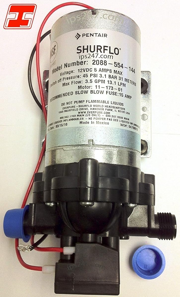 Shurflo 2088554144 Fresh Water Pump, 12 Volts, 3.5 Gallons Per Minute