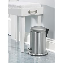 Polder Commercial Style Step Can, Stainless Steel, 1.3-Gallon