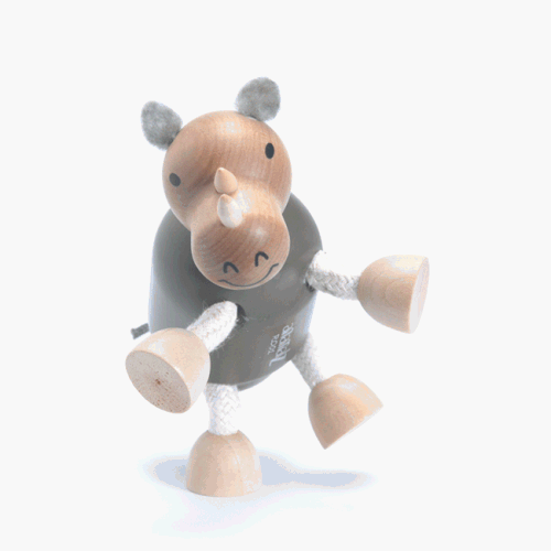 Childrens Toyshop  Toys : Wooden Anamalz - Rhino