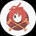 Skull & Crossbones - Raggedy Ann Style Hair - Round Sticker / Decal