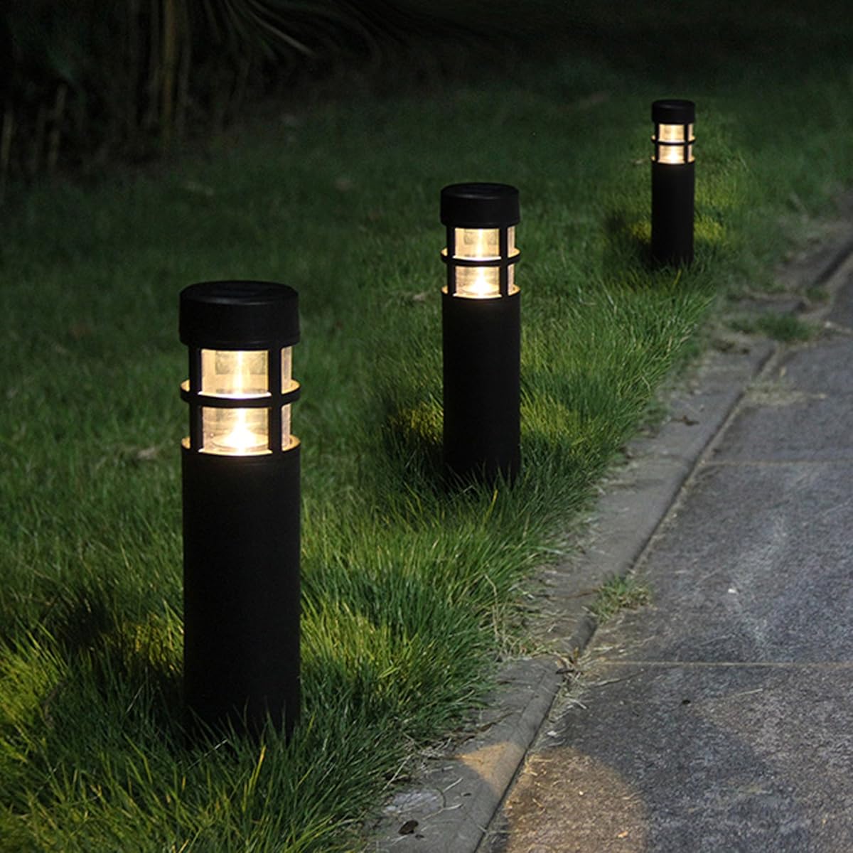 Voona Solar Bollard Lights Outdoor 6-Pack Garden LED Pathway Lights