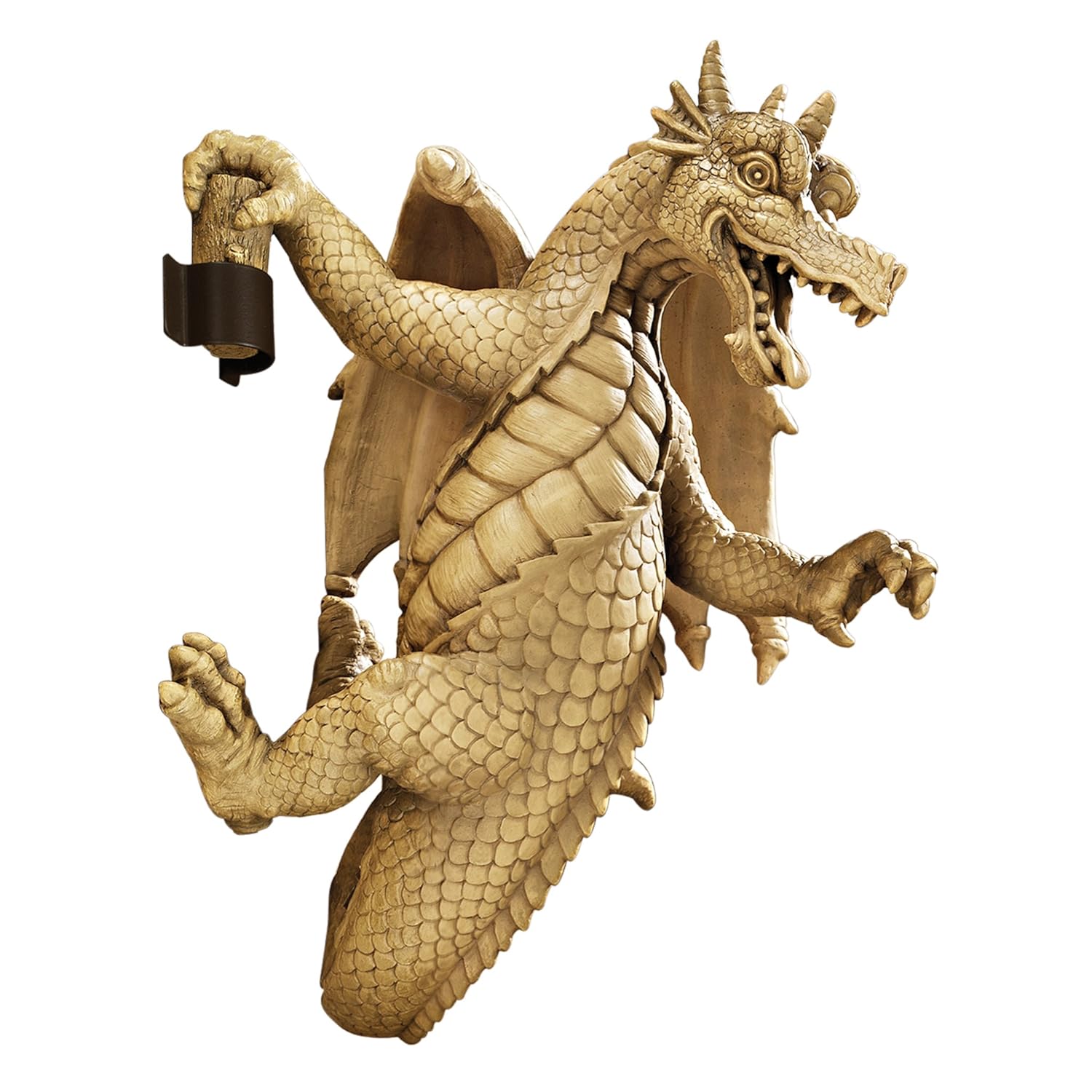 Dragon Wall Climbing Sculpture Garden Statue Ornament In/Outdoor Gothic