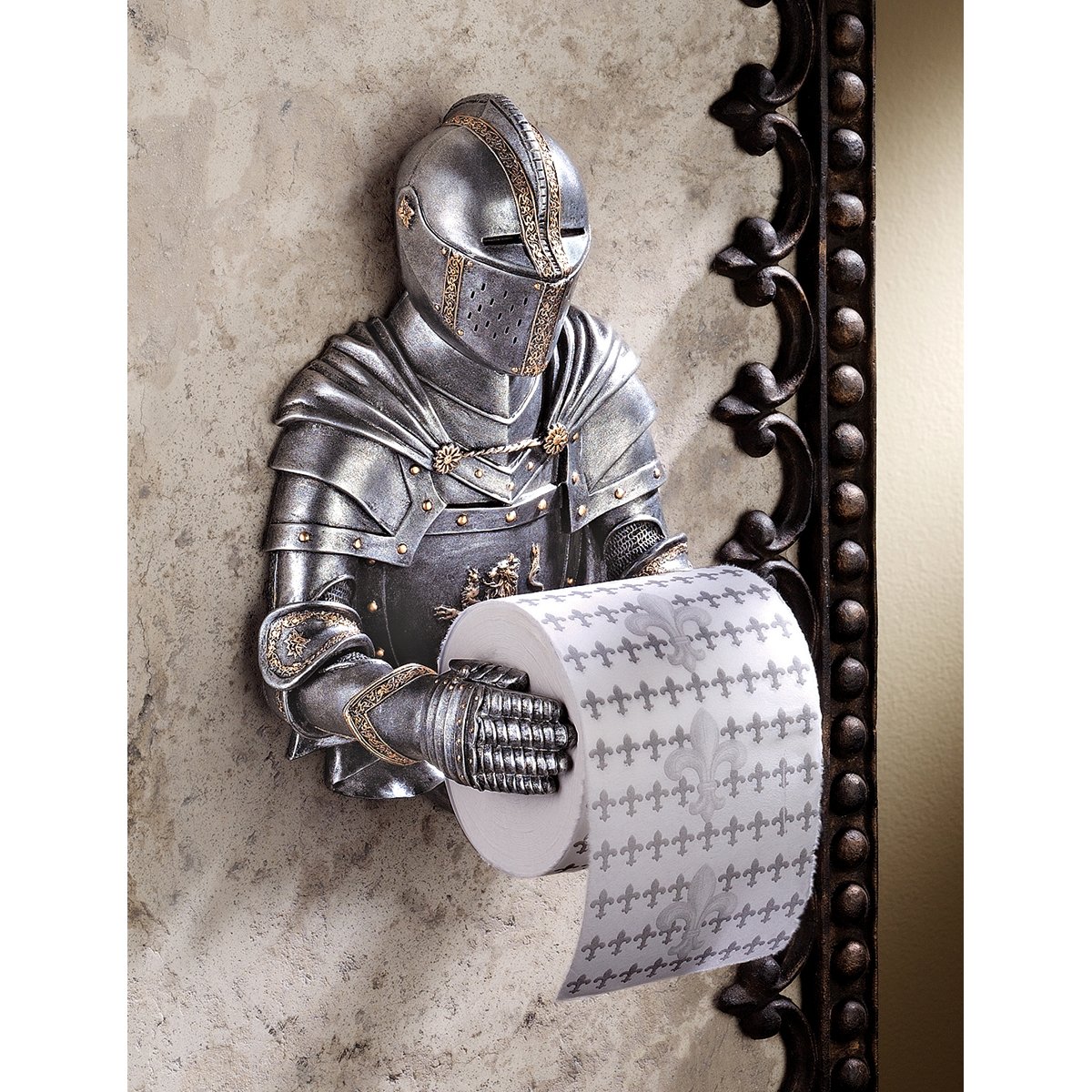 外观党:Toscano 托斯卡诺 Kinght Bath Tissue Holder 哥特风格骑士卫生卷纸架