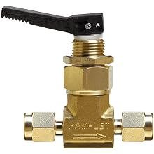 Ham-Let H1200 Series  Brass Toggle Valve, Inline, 1/8" Let-Lok Fitting