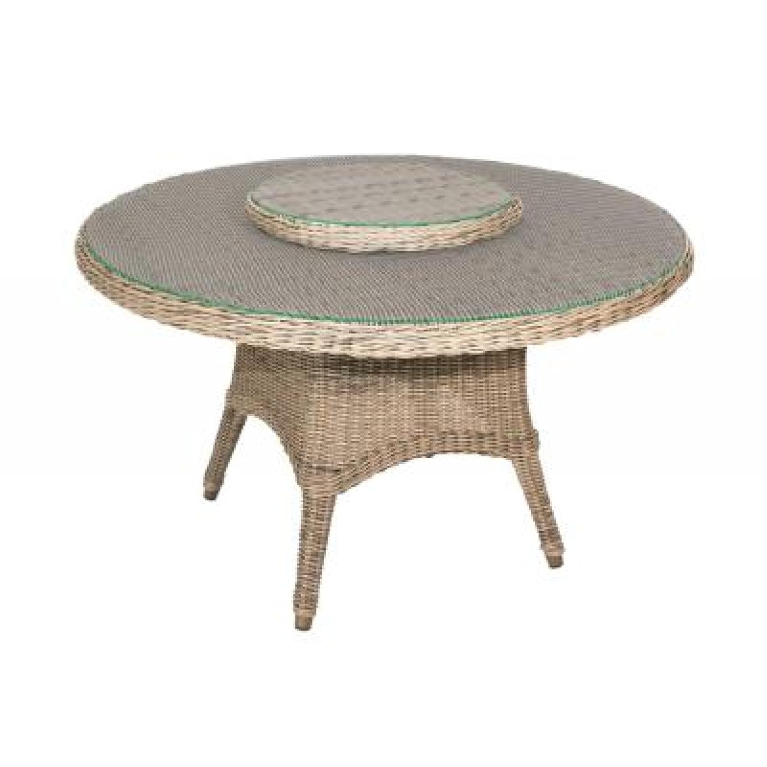 4Seasons Outdoor Eldorado Tisch rund 120 cm Esstisch mit Glasplatte