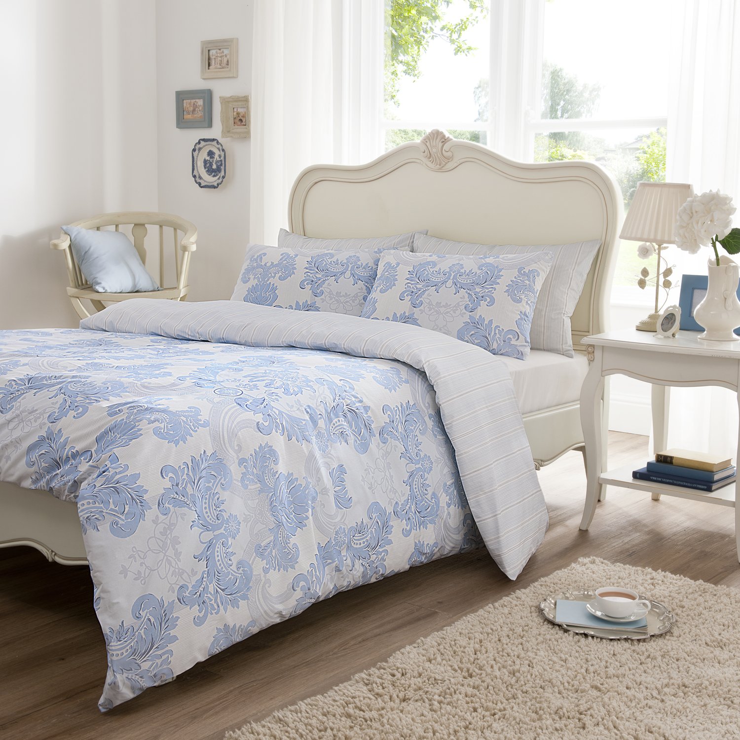 Classic Vantona Kensington Scroll Bedding Duvet Cover Pillowcase Set