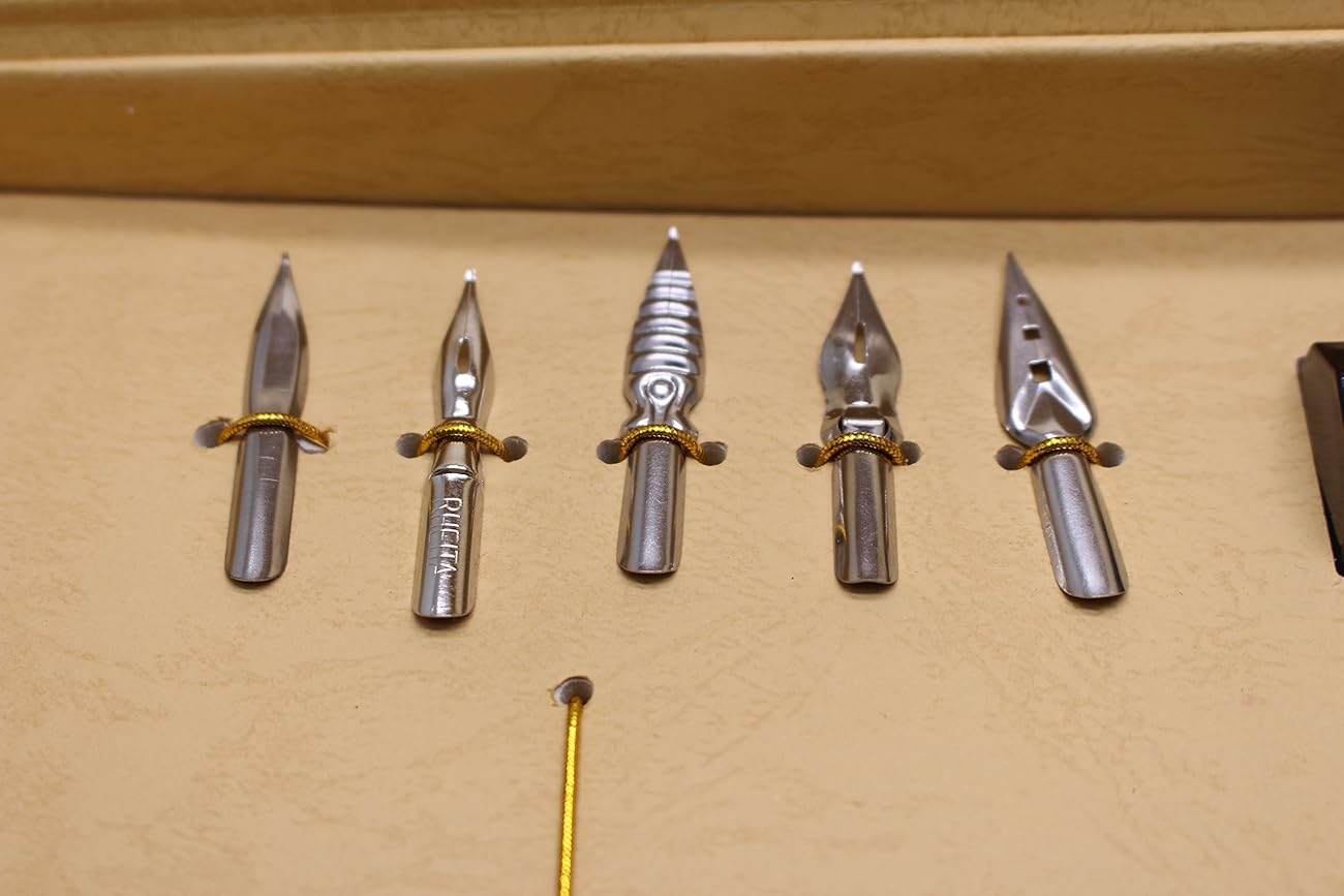 Calligraphy Set Antique Copper Feather Pen Metal Nib Pen Writing Quill