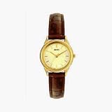 Women's Brown Leather White Dial