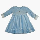 Le Top blue velour dress w/rhinestone and ribbon trim
