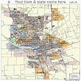 Huge Street & Road Map of Stockton, California CA - Printed poster size wall atlas of your home town