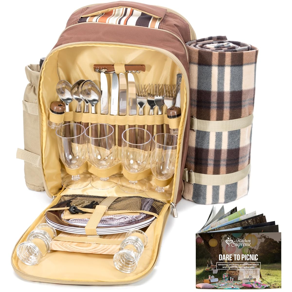 Picnic Backpack Basket Wine Cooler Stylish AllinOne Portable Picnic