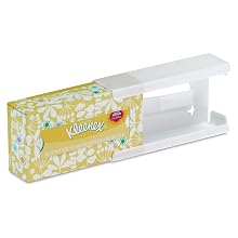 TrippNT 50895 High-impact Polystyrene (HIPS) Wall-Mountable Kleenex Box Holder with Tape for 100 Count Box, 10" Width x 5" Height x 3" Depth, Small