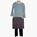 Girls Plus Size Open Neck Top / Tee with Three-Quarter Length Sleeves