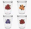 Flowers in Bloom 16 oz Insulated Beverage Tumblers Set, Clear (4 designs)