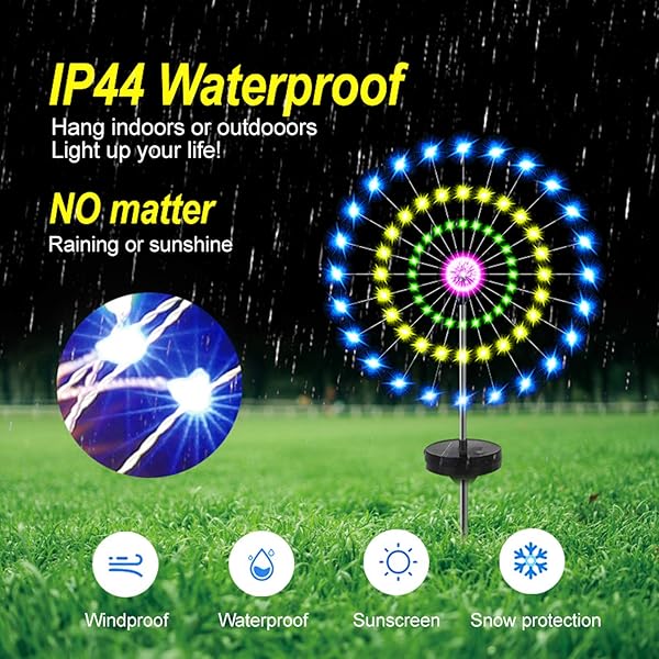 Symbioled 2 Pack 120 Led Color Changing Solar Stake Lights Outdoor
