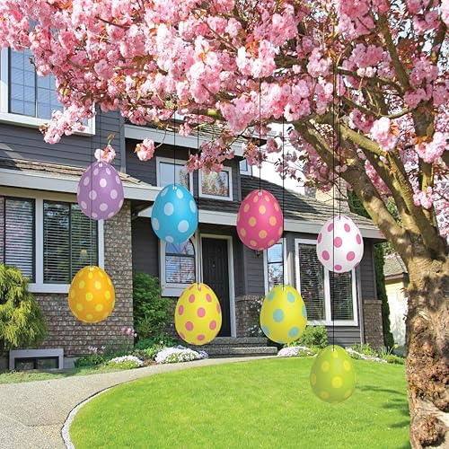Easter Yard Decorations - FLAT Hanging Easter Eggs