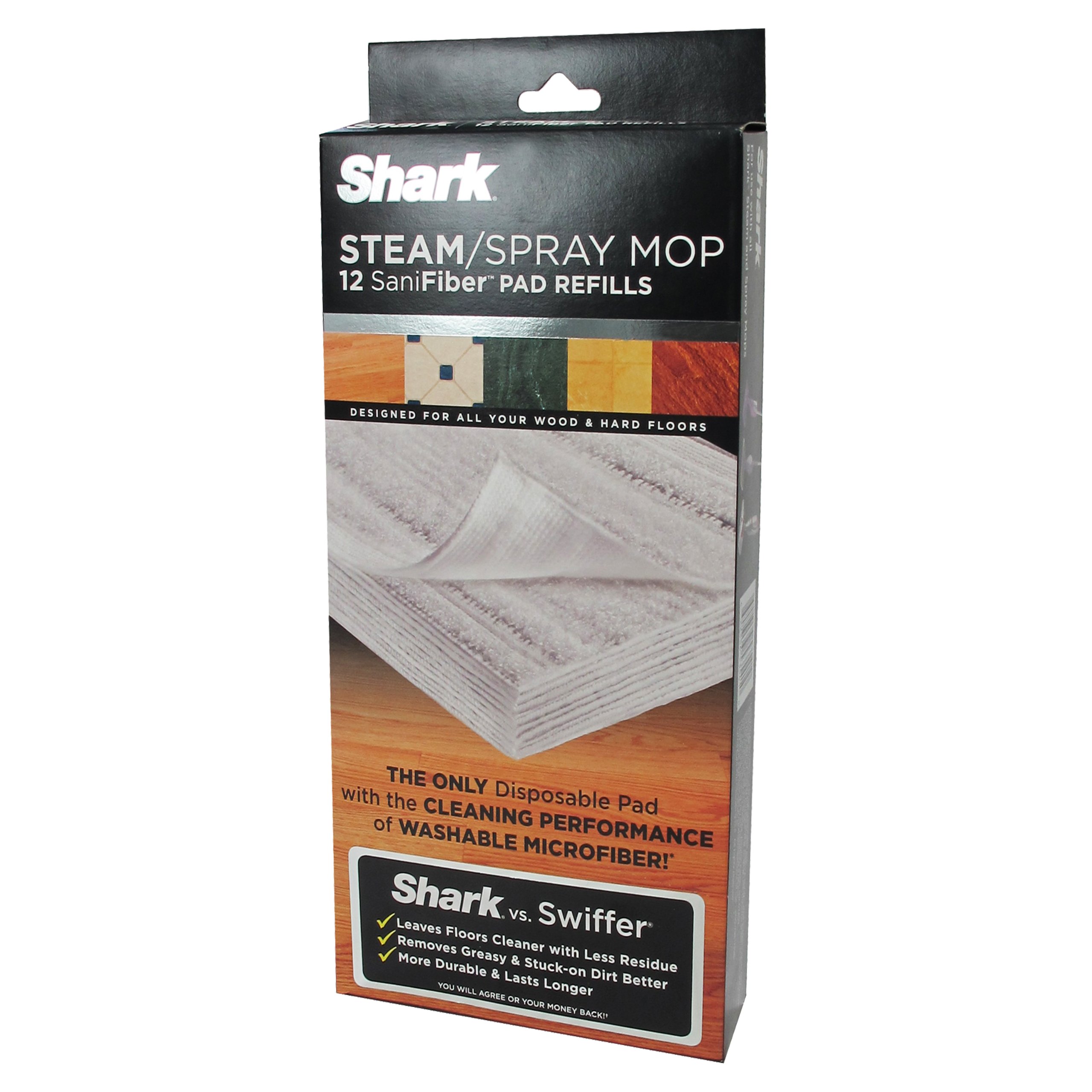 12 Mop Shark Sanifiber Disposable Pads Floor Stains Cleaner Easy Spray