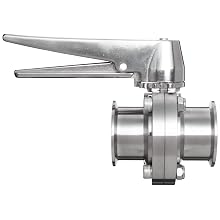 Dixon B5101E200CC-C Stainless Steel 316L Butterfly Valve with Trigger Handle and EPDM Seal, 2" Tube OD