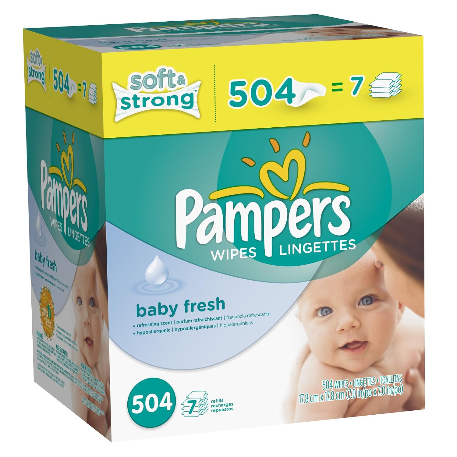 Pampers Softcare Baby Fresh Wipes 7x box, 504 Count $10