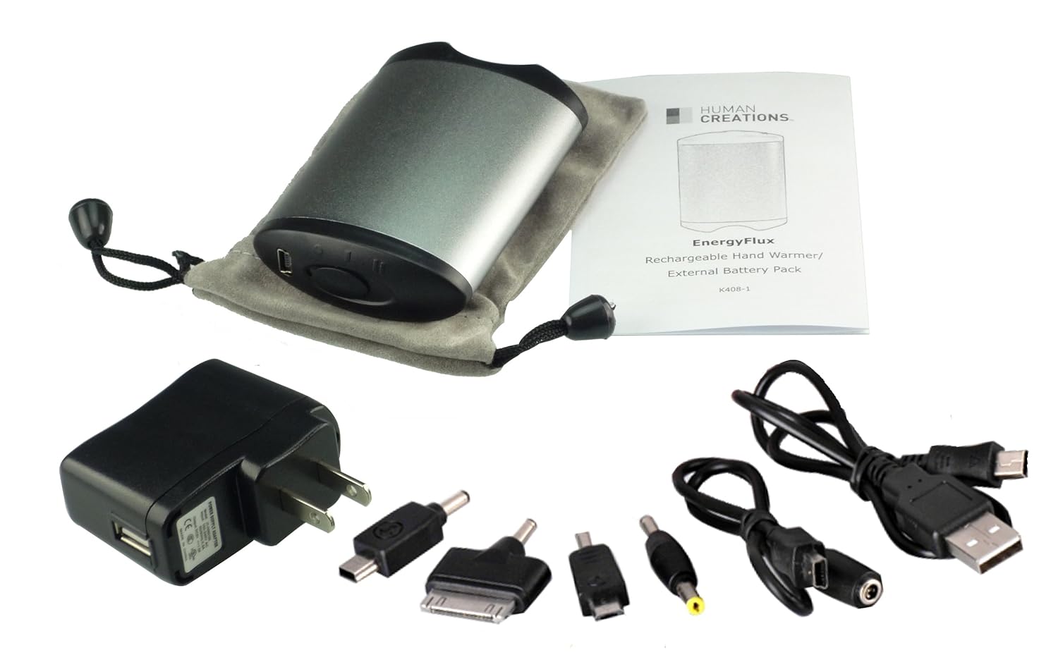 EnergyFlux Rechargeable Hand Warmer / USB External Battery Pack 4400mAh