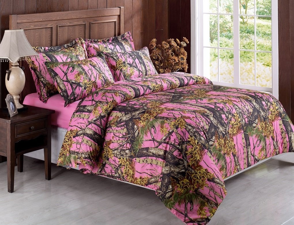 ... Collection 2-piece Sierra Pink Camo Comforter with Sham Set Twin Size