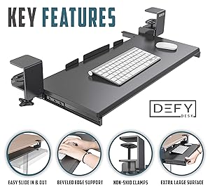 Clamp On Keyboard Tray Office Under Desk Ergonomic Desks Wood