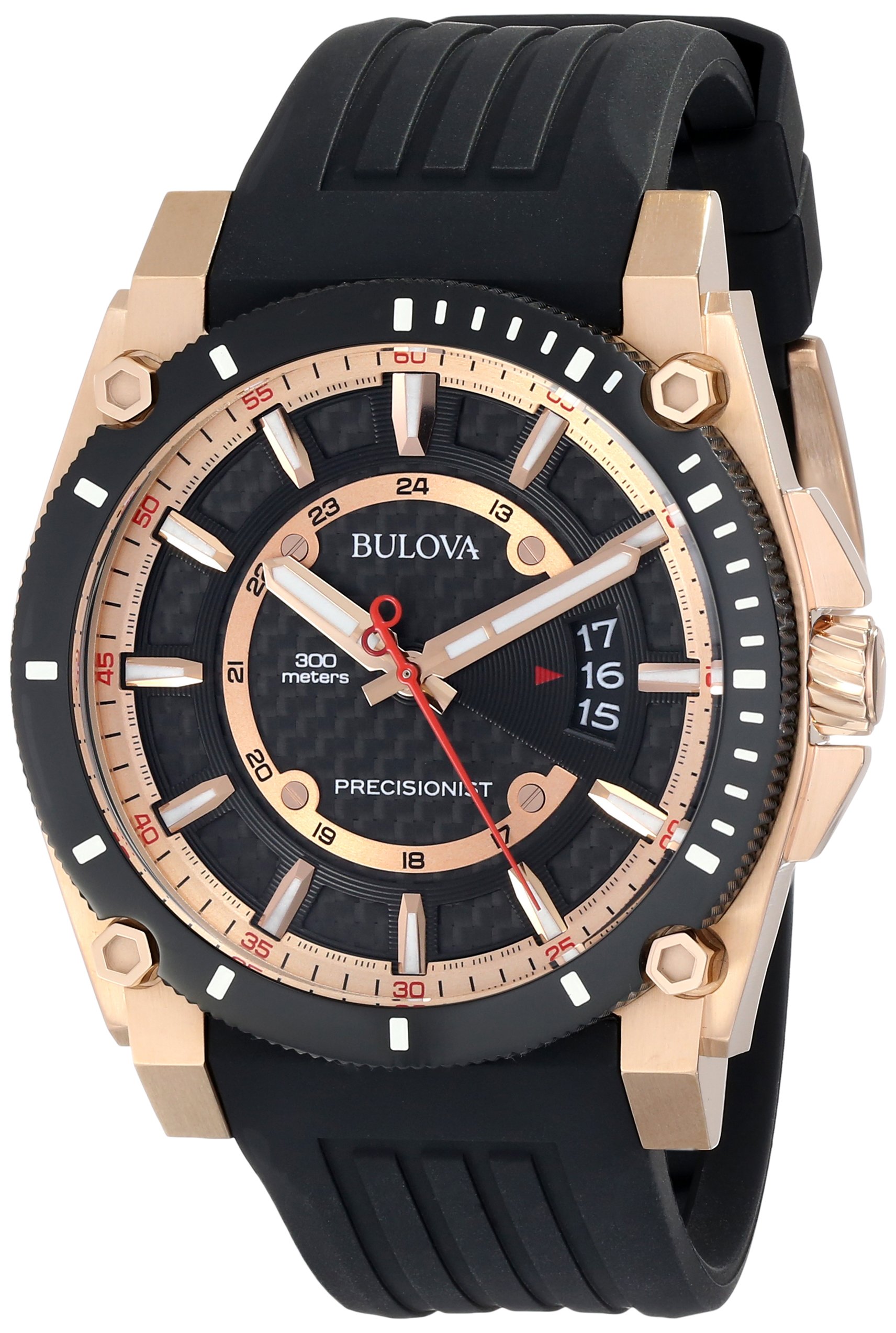 Bulova Men's 98B152 Precisionist Rubber Strap Watch