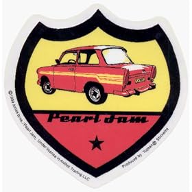Pearl Jam - Red Car Badge shape - Sticker / Decal