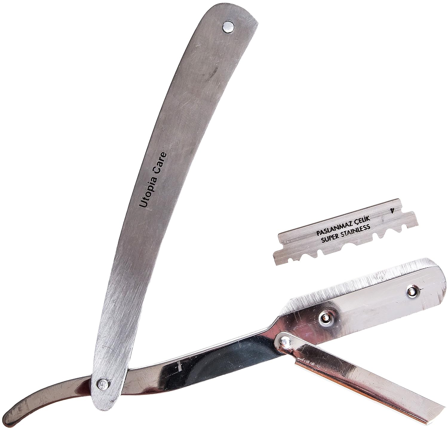 New Stainless Steel Straight Edge Barber Razor with 100 Derby blades