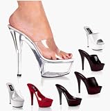 KISS-201, 6 Spike Heel Platform Sandal Leather or Patent, Sizes 5-14