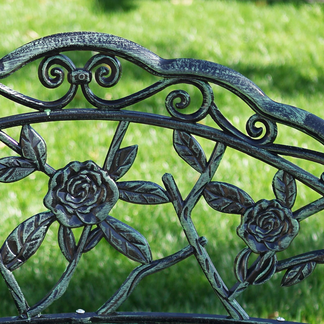 Belleze Cast Iron Antique Rose Style Design Outdoor Patio Garden Park