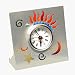 Silver Sun, Moon & Stars Table or Shelf Clock 4.75