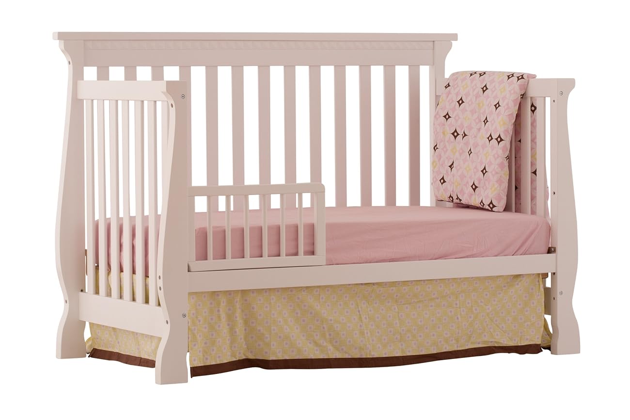 Stork Craft 4in1 Fixed Side Convertible Crib, White