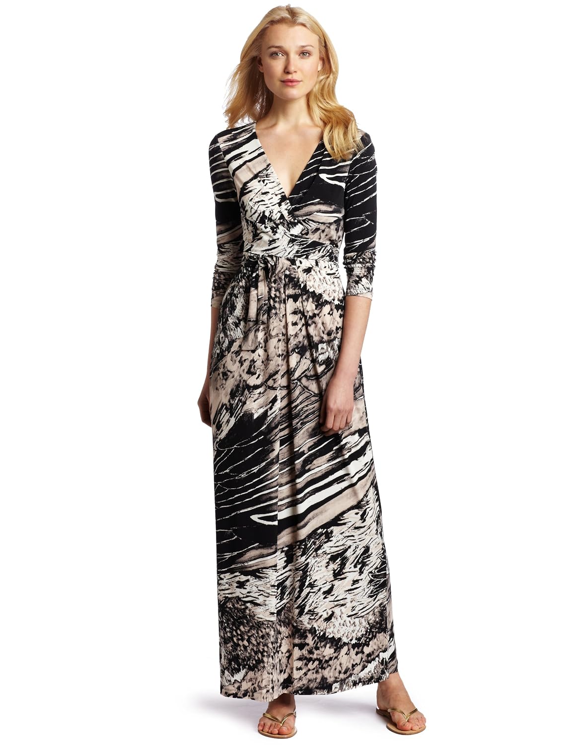 BCBGMAXAZRIA Women’s Pearl Wrap Maxi Dress