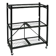 Origami R5-01W General Purpose 4-Shelf Steel Collapsable Storage Rack with Wheels, Large