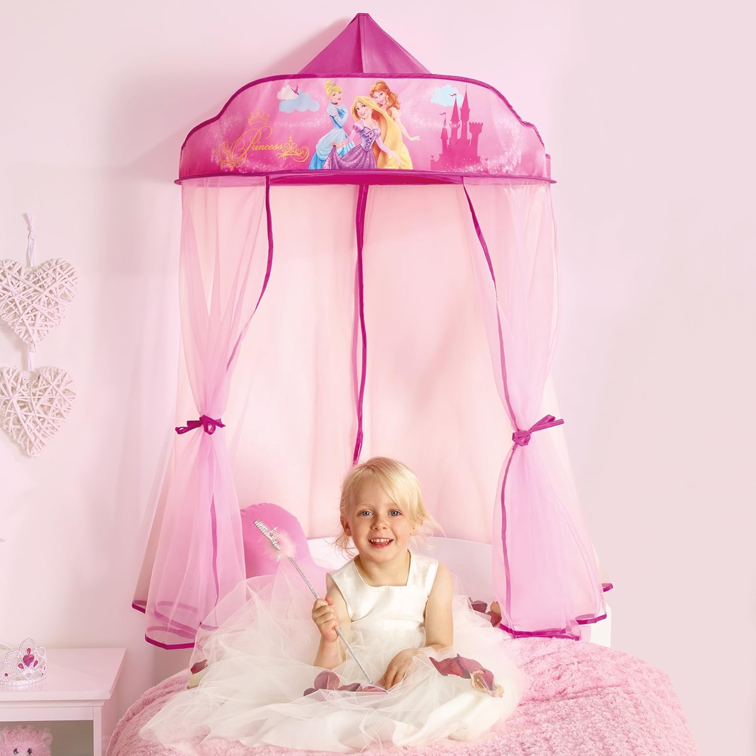 Disney Princess Cinderella Canopy For Bed Girl Toddler Play Tent Pink