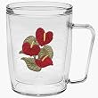 Anthuriam Flower 18 oz Insulated Coffee Mug, Clear