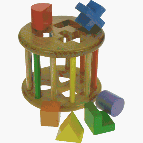 Childrens Toyshop  Toys : Wooden Rolling Shape Sorter