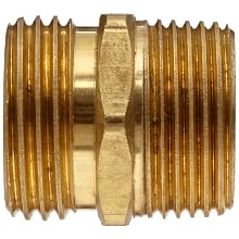 Anderson Metals Brass Garden Hose Fitting, Connector, 3/4" Male Hose ID x 3/4" Male Pipe x 1/2" Tapped Female Pipe