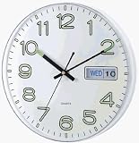 Modern Round Glow-in-dark,Day,Date Wall Clock - 11x11x1.75