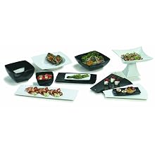Carlisle 3332003 Black 10-Inch Rave Rectangular Platter (Case of 6)