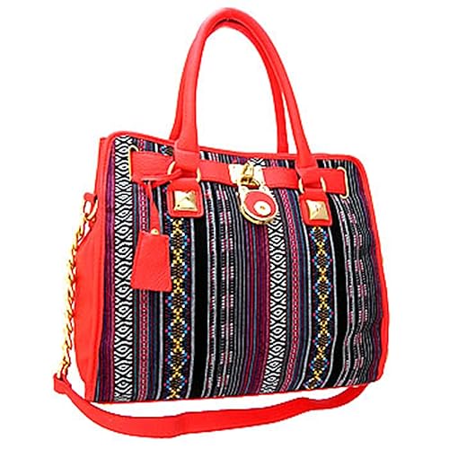 Classy! Aztec Santa Fe Print Chain Shoulder Strap Handbag Purse