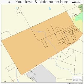 Street & Road Map of Blue Berry Hill, Texas TX - Printed poster size wall atlas of your home town